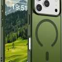 SUPFINE Magnetic for iPhone 17 Pro Case (Compatible with MagSafe)(Military Grade Drop Protection) Translucent Matte Shockproof with Anti-Fingerprint Phone Cover,Cangling Green