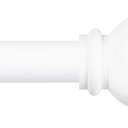 Kenney Chelsea Ball End Window Curtain Rod, Adjustable Curtain Rod for Windows 28 to 48 Inches, Extendable Curtain Rod Set, White