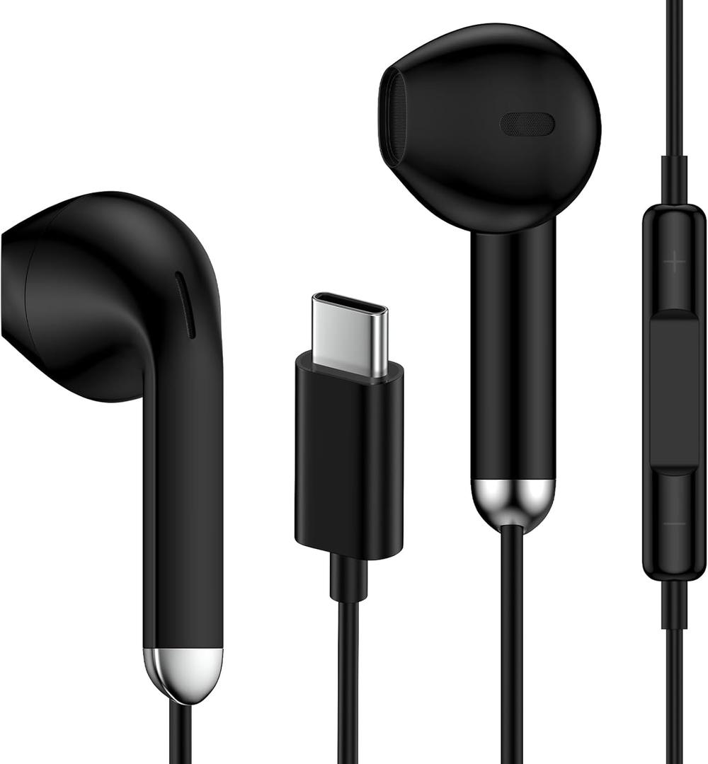 Samsung Earbuds Wired for Galaxy S26 S25 Ultra S24 S23 S22 S21 A17 A56 A36 A16 A55 A35 A15 A54 A14 A53 Z Flip/Fold 7 6 5 4,USB C Wired Headphones Earphones Earbuds for iPhone 17e 17 16e 16 15 Pro Max