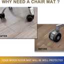 Office Chair Mat for Hardwood Floor, 48x 36 Clear Floor Protector Mat for Office Chair, Vinyl Desk Chair Mat for Hard Floors, Easy Glide for Chairs