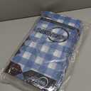 Grandipity 12 Pack Premium Disposable Plastic Picnic Tablecloth 84" Inch Decorative Round Table Cover - Blue Checkered Gingham
