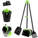 Pooper Scooper Swivel Bin & Rake & Spade Kit with Waste Bags, Max 50" Long Handle Adjustable Portable Non-Breakable for Large Medium Small Dogs, Dry and Wet PoopLawn Yard Dog Kennel