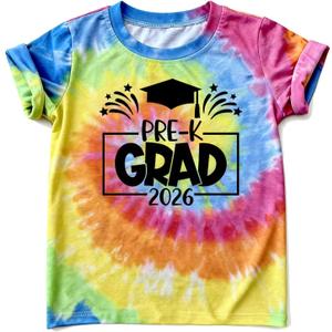 Kindergartner Pre-K Graduation T-Shirt for Boys Girls Kids Last Day of School Shirt Graduate Squad Short Sleeve Tee