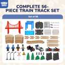 TOY Life Wooden Train Set for Toddlers 2-4, 56PCS Police Station Train Toys with Wooden Train Track Set, Magnetic Police Car Set, Toys for 3 4 5 6 Year Old Boys Kids, Compatible with Major Brand