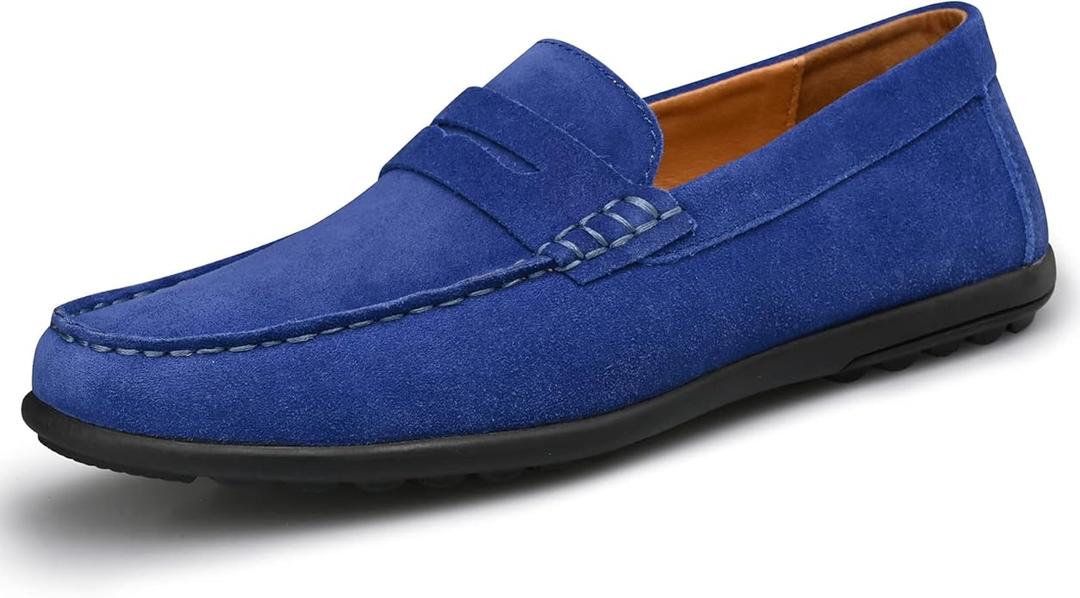 Men’s Moccasins Loafers Casual Leather Slip-On Driving Shoes Dress Comfortable & Light-Weight, US 8