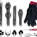 10PCS Drain Snake Drill Attachment for Drain Auger Cutter Kit Compatible with RIDGID K-400 C-4 C-6 C-7 C-8 C-9 5/8" Drain Snake Cable Heads Tips, Replace T-202 T-205 T-211 A-13