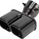 1 Pc Square Curved Slant Cut Dual Exhaust Tip for Toyota Land Cruiser Prado GDJ/TRJ150 Series 3.0" Inlet 7.1" Length Stainless Steel Black Rear