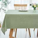 maxmill Linen Texture Tablecloth Water Resistant Antiwrinkle Spillproof Wipeable Washable Soft Fabric Table Cloth for Dining Room, Buffet Banquet Party Holiday, Rectangular 60 x 108 Inch, Sage Green