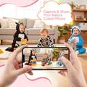 ALVABABY Christmas Baby Bunting Bodysuit with Hood, Romper Jumpsuit Animal Costume Outfit, Soft Warm Onesize Newborn Toddler (0-3 Months, Colorful Little Monster)