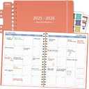 Frandwon Monthly Planner 2025-2026 (7.4'' x 9.6''), Jul 2025-Dec 2026, 18 Months Calendar Planner, 2025 Academic Yearly Agenda Planner with Bookmark & Pocket, Perfect for School, 120GSM Paper, Pink