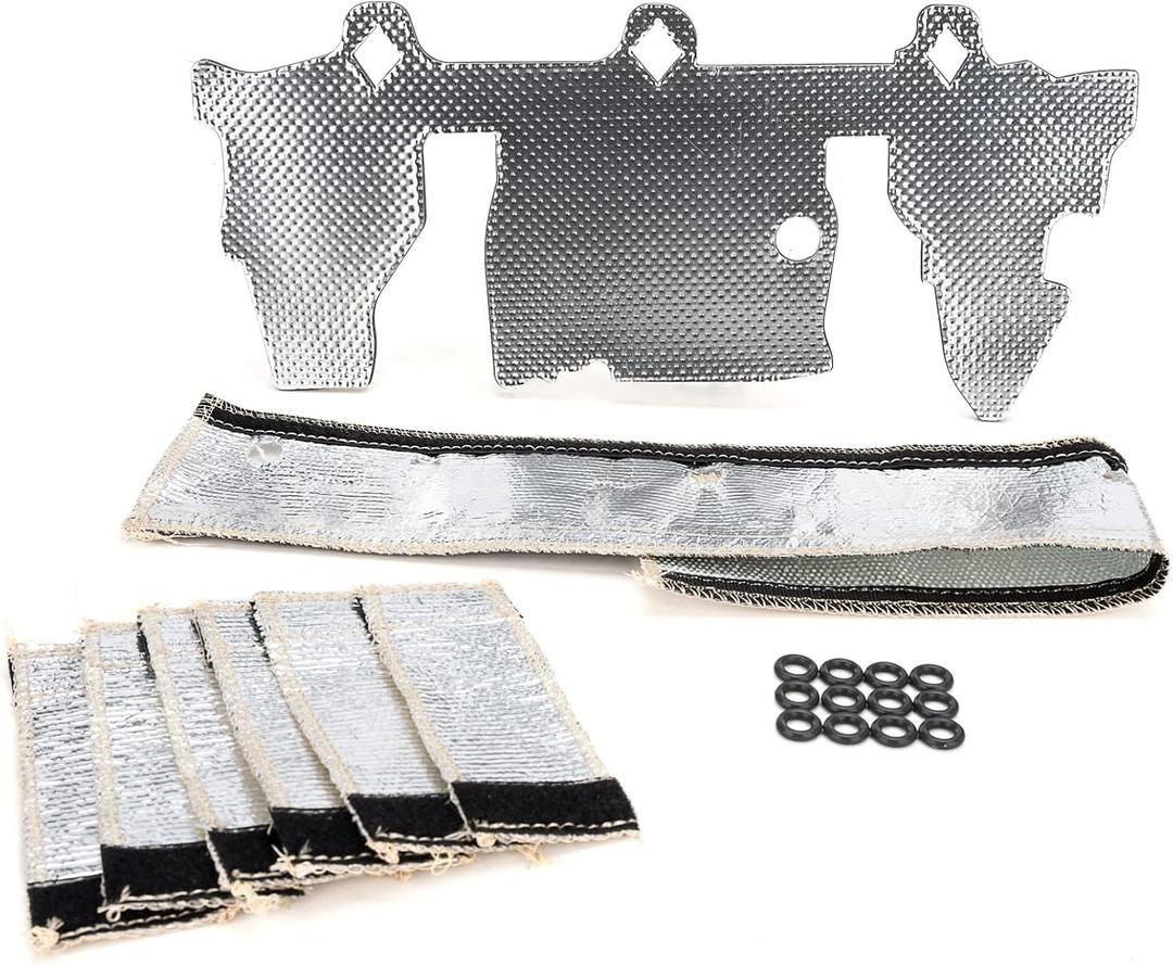 010378 Upgrade Fuel Rail and Injector Cover Kit,Fuel Rail & Injector Heat Shield Kit Compatible with 1997-2004 Jeep Wrangler TJ Grand Cherokee 4.0L Engine