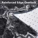 Unirea 8x10 Feet Luxury Shag Area Rug Modern Indoor Plush Fluffy Rugs, Super Soft and Fuzzy Carpet, Geometric Rugs for Bedroom Living Room Girls Kids Nursery, Dark Grey/White