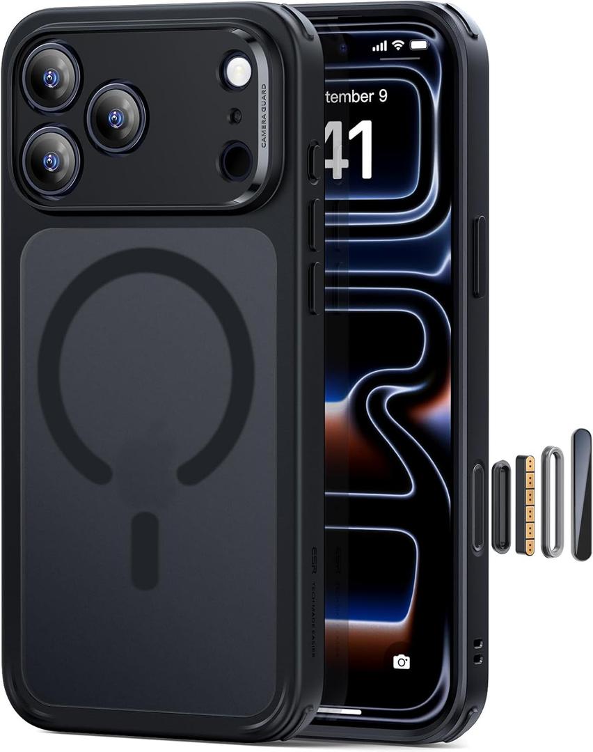 ESR for iPhone 17 Pro Case, Camera Control, Compatible with MagSafe, Shockof Military-Grade tection, Magnetic Phone Case for iPhone 17 Pro, Classic Hybrid Case, Frosted Black
