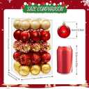 DeckTheHalls Christmas Balls Ornaments, 30 Pcs 2.5 Inch Christmas Tree Decorations for Xmas Tree Hanging, Shatterproof Ball Ornaments for Festival Home Party Decors, (Red & Gold)