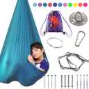 Indoor Therapy Sensory Swing for Kids, Special Needs Joy Cuddle Ceiling Snuggle Swings, Outdoor Room Adjustable Fabric Hammock for Children Child Teens Autism, ADHD, Aspergers, Sensory Integration (Blue)