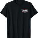 Western Trump Cowboy You Missed Trump 2024 USA Flag 2 Side T-Shirt (Small, Black)