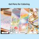 18 Colors Glitter Gel Pens Set with A5 Sketchbook (50 Sheets 120gsm) - Colored Gel Markers for Adult Coloring Book, Scrapbooking, Journaling, Card Making - Art Gift Set for Artists (XGP-18)