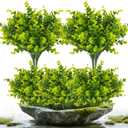RAINFLOW 4PCS Artificial Eucalyptus Stems Fake Faux Plants - Realistic Deep Green Eucalyptus Leaves, Shapeable Stems for Vase Decor, Tabletop Greenery, Farmhouse Home Decor Seasonal Floral Styling