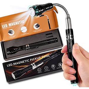Magnetic Flashlight Gifts for Men Stocking Stuffers for Men Adults Pickup Tool Cool Extendable Magnet Telescoping Gadgets Christmas Birthday for Dad Him Husband Boyfriend Grandpa Handyman Mechanics