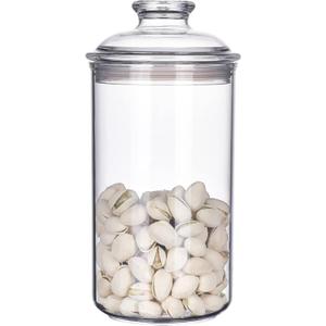 34oz Acrylic Storage Jar, Airtight Lid with Silicone Sealing Ring, Ideal Canister Container for Sugar, Tea, Spices, Herbs, Shells, Bath Salt, Christmas Decorative Apothecary Jars (1000ml)
