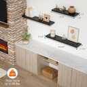 Black Floating Shelves 36 Inch Long, 8" Deep Wall Shelves for Bedroom Books