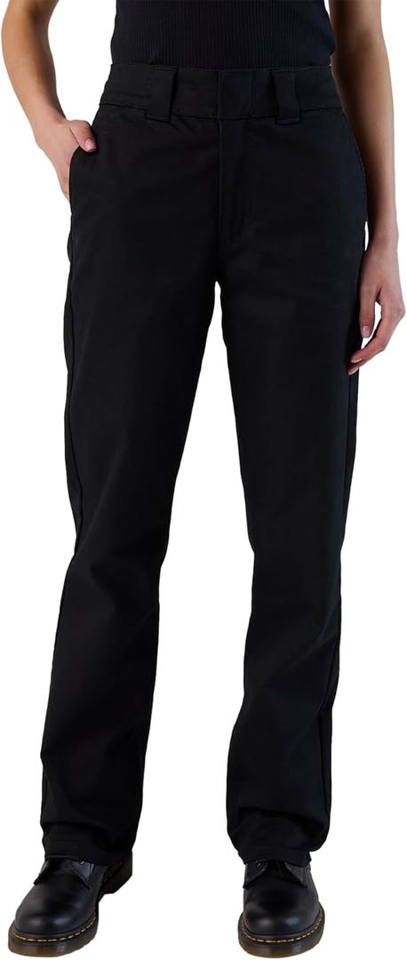 Dickies Women's Super Flex Bootcut (30 Short, Black)