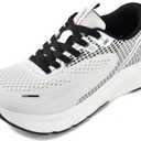 JACKSHIBO Wide Toe Box Shoes Women Arch Support Wide Sneakers for Running Walking Athletic Tennis Orthopedic Plantar Fasciitis Workout with Thick Cushion Zero Drop Sole Width Shoes (White), Size 9 Wide