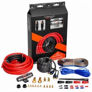 TOPSTRONGGEAR 4ga Amp Kit - 4 Gauge AWG Amplifier Wiring Kit for Car Subwoofers Speakers Audio System, Complete Amp Installation Kit with 20ft Power Ground Cable, RCA Cables, Fuse Holder, Speaker Wire
