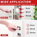 50 Feet D-Shape Rubber Weather Stripping Door Seal Strip, Fingwerk Self-Adhesive Backing Door Weatherstripping for Door Frame Insulation Large Gap, Easy Cut to Size with Tailor Scissors(Black)