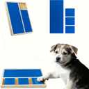 Dog Nail Scratch Pad with Treat Box, Solid Wood Nail Filing Board That Trims Nails Naturally Without Clippers for Dogs That Hate Nail Cutting, Indoor and Outdoor Training Tool (Blue)