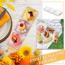Eaasty 24 Pcs 8.7 x 2.8 Inch 3 Compartment Appetizer Serving Tray Plastic 3 Section Dessert Platters Rectangular Divided Plate White Compartment Serving Dishes Dipping Sauces Dinner Kitchen
