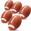 PlayBolt 6-Inch Mini Footballs for Kids (Pack of 5) - Inflatable PVC Football Toys for Boys & Girls w/Hand Pump, Easy to Grip Small Sports Balls for Backyard, Recess, Party Favor, Indoor/Outdoor