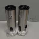 Electric Salt and Pepper Grinder Set with Rechargeable Base - Upgraded Large Capacity, Refillable Pepper Mill Set with LED Light & Adjustable Coarseness, Ideal for Kitchen, Outdoor, BBQ & Gift Giving (Stainless Steel)