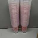 Havawish 100 Pcs Pink Bow Plastic Cups Bowknot Daisy Clear Cups 16 oz Coquette Bachelorette Party Disposable Bow Theme Decorations for Birthday Bridal Shower Wedding Party Supplies