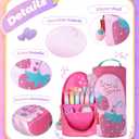 2 x Magnetic Standing Pencil Case for Girls - Back to School Stuff, Cute Strawberry Standing Zipper Pencil Case, Large Capacity Stand up Pen Bag, Stationery Pen Holder, Study Supplies for Students