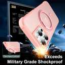 360 Magnetic Swivel Ring for iPhone 16 pro max case, Built-in Metal Stand and Ring Holder, Magsafe Compatible, Military Grade Protection, Shock and Vibration Resistant- Pink