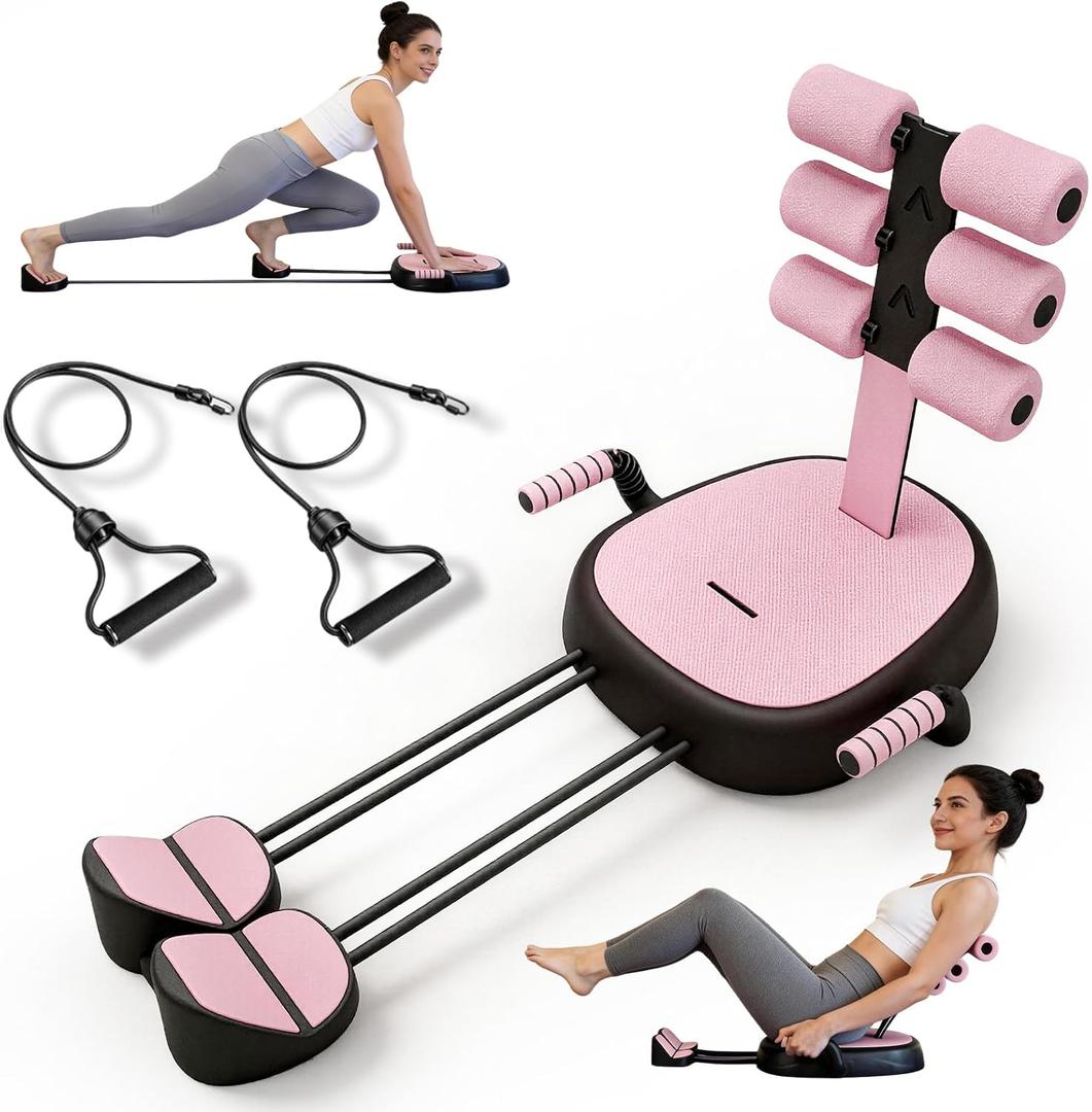 Ab Crunch Machine, Portable Sit Up Exercise Equipment with Resistance Band, Ab Core Workout Home Equipment for Stomach, 200LBS Weight Capacity