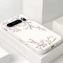 for Pixel 10 Pro Case, Flower Design Slim Soft Anti Slip and Anti Scratch Silicone Phone Cover for Pixel 10 Pro 6.3 inch, Plum White