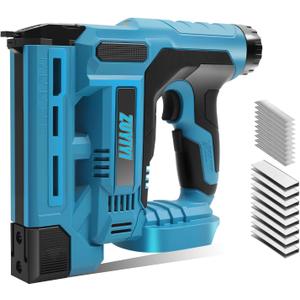 18GA 2-in-1 Cordless Brad Nailer for Makita 18v Battery(NOT Included), Nail Gun Battery Powered, Electric Stapler Gun w/1000 Nails & Staples, Adjustable Depth for Upholstery, Woodworking