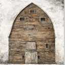 Yihui Arts Famrhouse Wall Art with Textured Old Barn Paintings Modern Abstract Rustic Artwork for Living Room Bedroom Bathroom, 40"L x 28"W
