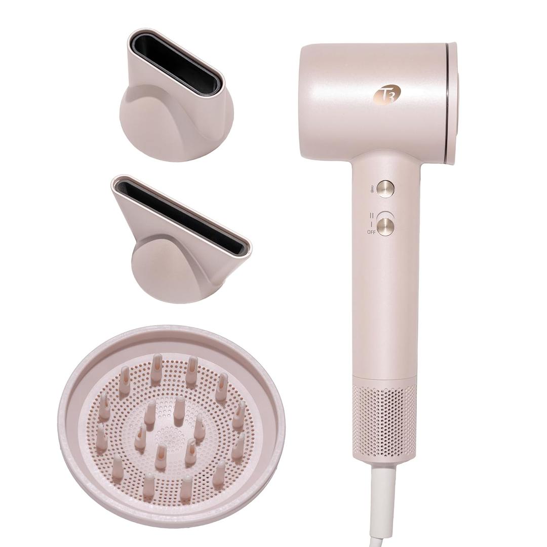 T3 LuxeDry High-Performance Hair Dryer Set with Drying Concentrator, Styling Concentrator & Diffuser Attachments |Fast, Powerful Drying & Styling |for All Hair Types