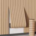 Arthome Peel and Stick Slat Wall Panels 15.7 "x240,Self-Adhesive PVC Wood Grain Wallpaper Panel,3D Thick Faux Soundproof Backsplash Accent Wall Tile for Walls & Furniture (Oak- Coverage 26 Sq.ft), 15.7" x 240", Oak