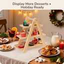 2 x 3-Tier Dessert Stand, 5.9" Extra-Wide Shelves, Natural Clear-Coated Finish, Stable & Easy-Clean Cupcake Holder for Afternoon Tea, Fruit, Snacks, Party Display