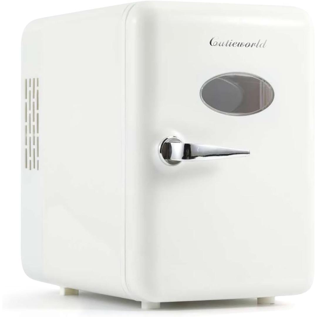 Skincare Fridge - 4L Makeup Fridge for Refrigerating Makeup, Skincare and Food, Mini Fridge for Bedroom, Office and Car, Cooler and Warmer, Beverage Cooler, Pearly White