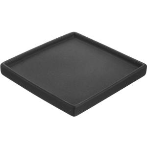 PATIKIL Plant Pot Saucers 6.3 Inch, Ceramic Square Flower Drip Tray for Indoor Outdoor, Black