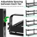 19"- 30" Expandable Hanging Pot Rack, 2 Tier Heavy Duty Wall Mounted Pots and Pans Organizer with 10 Hooks and 5 Pot Lid Holders, Pot Hanger Shelf for Kitchen Cookware Utensils Organizers and Storage