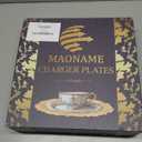 MAONAME Gold Charger Plates Set of 12, Reef Plate Chargers for Dinner Plate, Round Plastic Table Chargers for Thanksgiving, Christmas