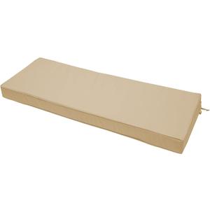 Outdoor Bench Cushion 48 x 18 x 3 Inch, Waterproof Patio Furniture Cushions with Ties, Non-Slip Rectangle Bench Seat Cushion Foam Pad for Garden Sofa Settee Couch Swing, Beige
