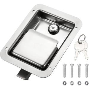 Truck Tool Box Lock Replacement kit, Stainless Steel Locking Paddle Latch for Truck Bed Toolbox Handle, Trailer Door, RV, Camper, ATV, UTV, 5.85" L x 4.25" W with keys Truck Tool Box Lock Replacement kit, Stainless Steel Locking Paddle Latch for Truck Bed Toolbox Handle, Trailer Door, RV, Camper, ATV, UTV, 5.85" L x 4.25" W with keys