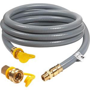 12FT, 24FT, 36FT, 56FT 3/4" ID Natural Gas Hose with Quick Connect 3/4" ID Natural Gas Hose with Quick Connect Fittings for NG/LP Propane Appliances, Grill,Patio Heaters,Generators